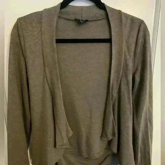 Ronen Chen crisscross drape back cardigan, color mocha, Women’s size 1 (small) - Picture 2 of 7